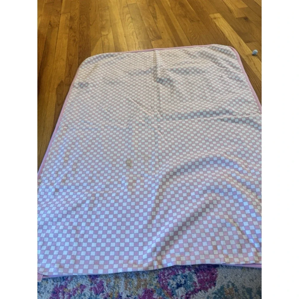 Vintage Gymboree Baby Blanket Pink Patchwork Diamonds Floral Rare 90s Cotton #3
